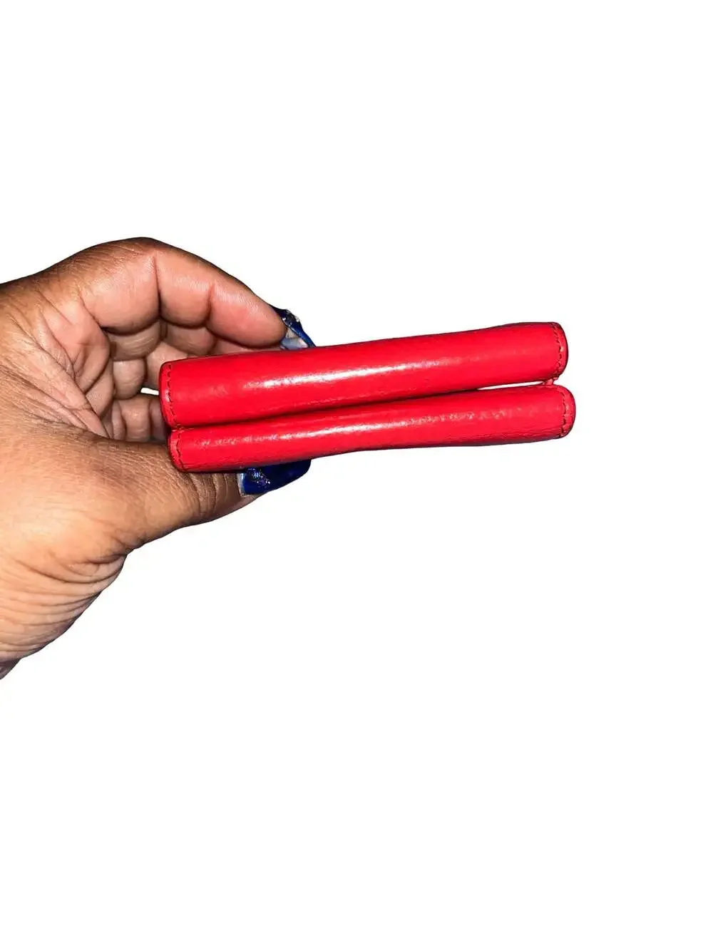 Balenciaga Papier Mini Trifold Wallet in Red Leather